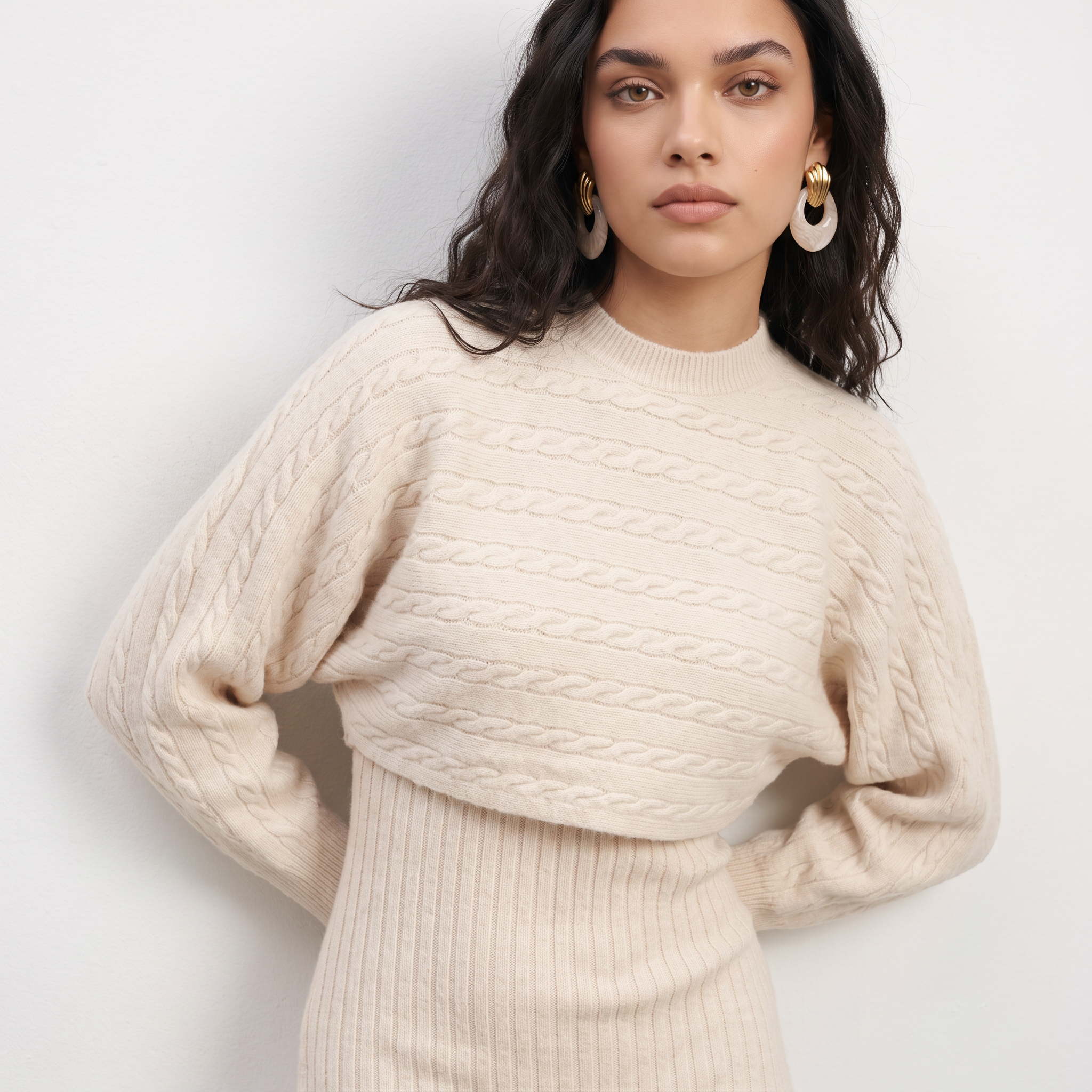 Knitted Two Piece Dress Set