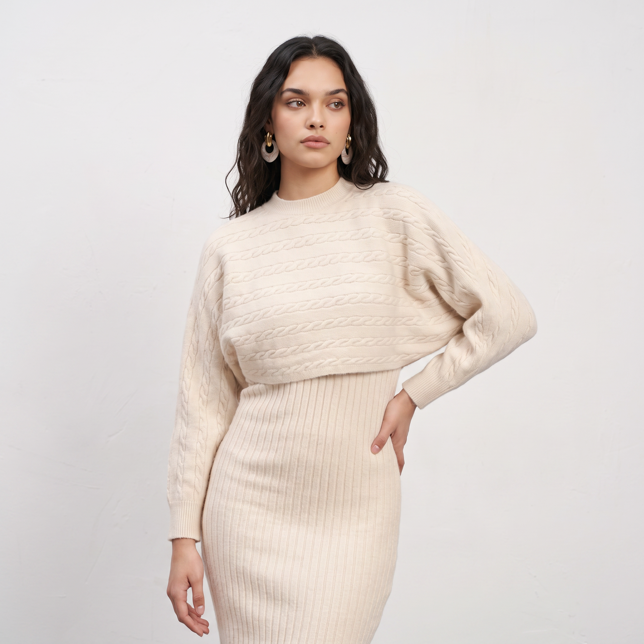 Knitted Two Piece Dress Set