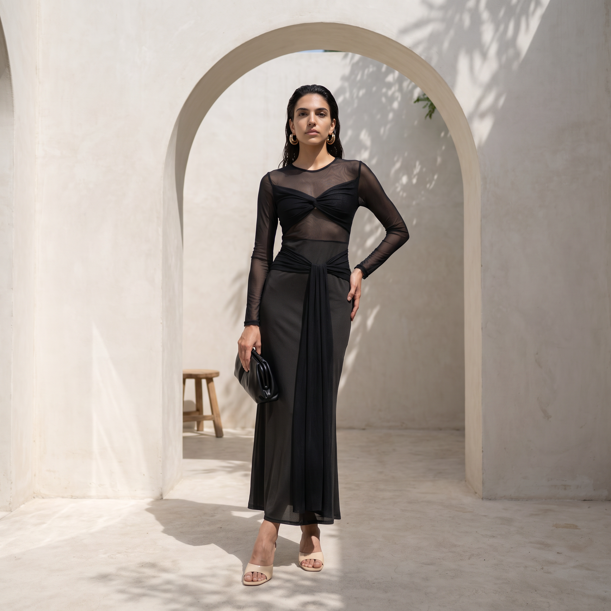 Knot-Front Tie-Waist Dress