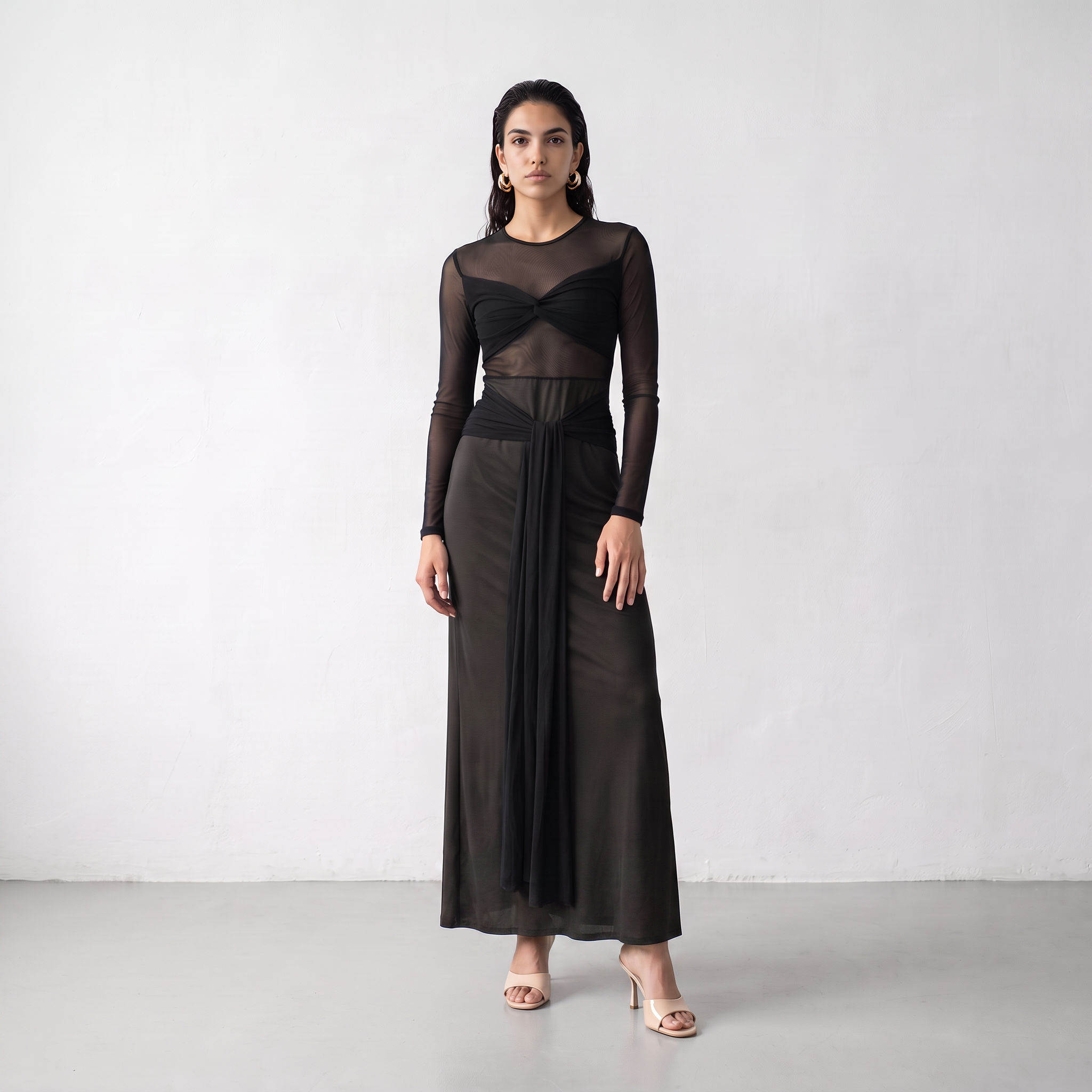 Knot-Front Tie-Waist Dress