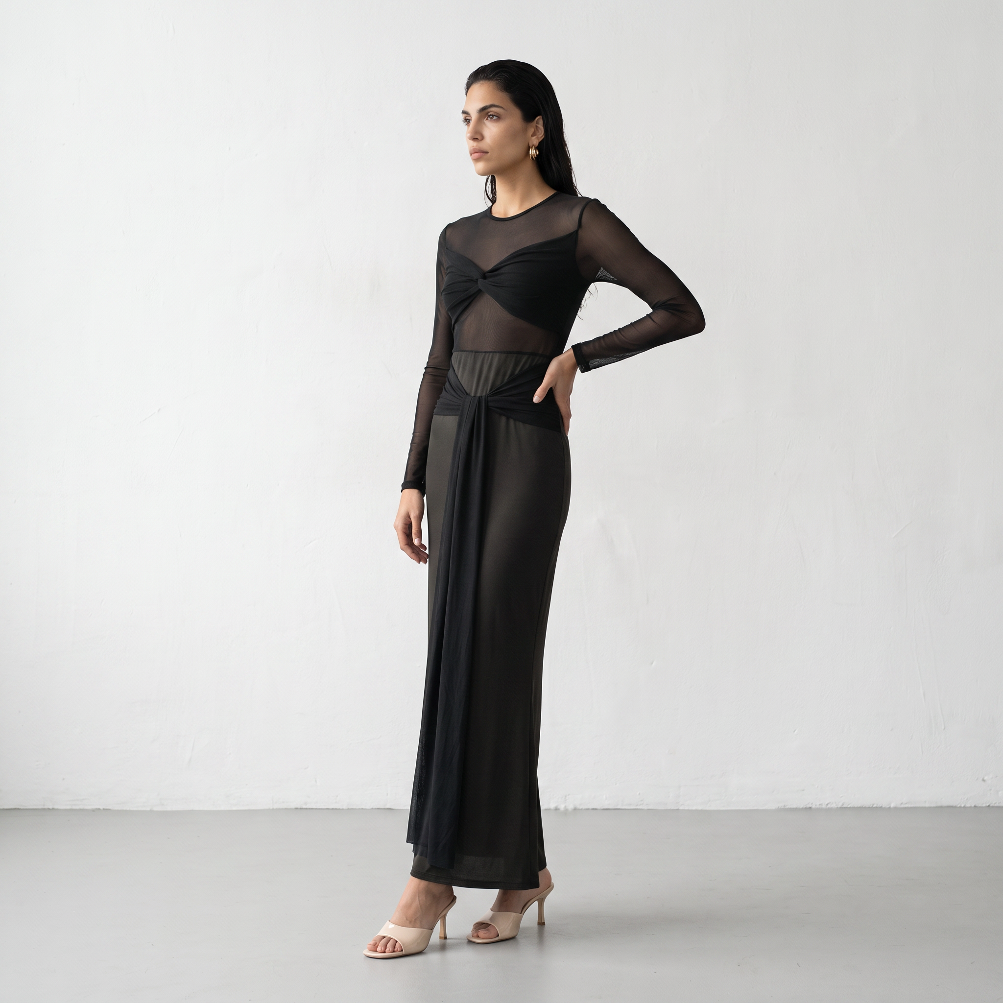 Knot-Front Tie-Waist Dress