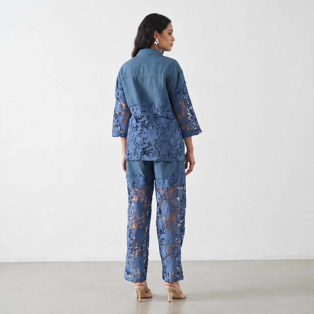Lace Line Denim Co-ord Set