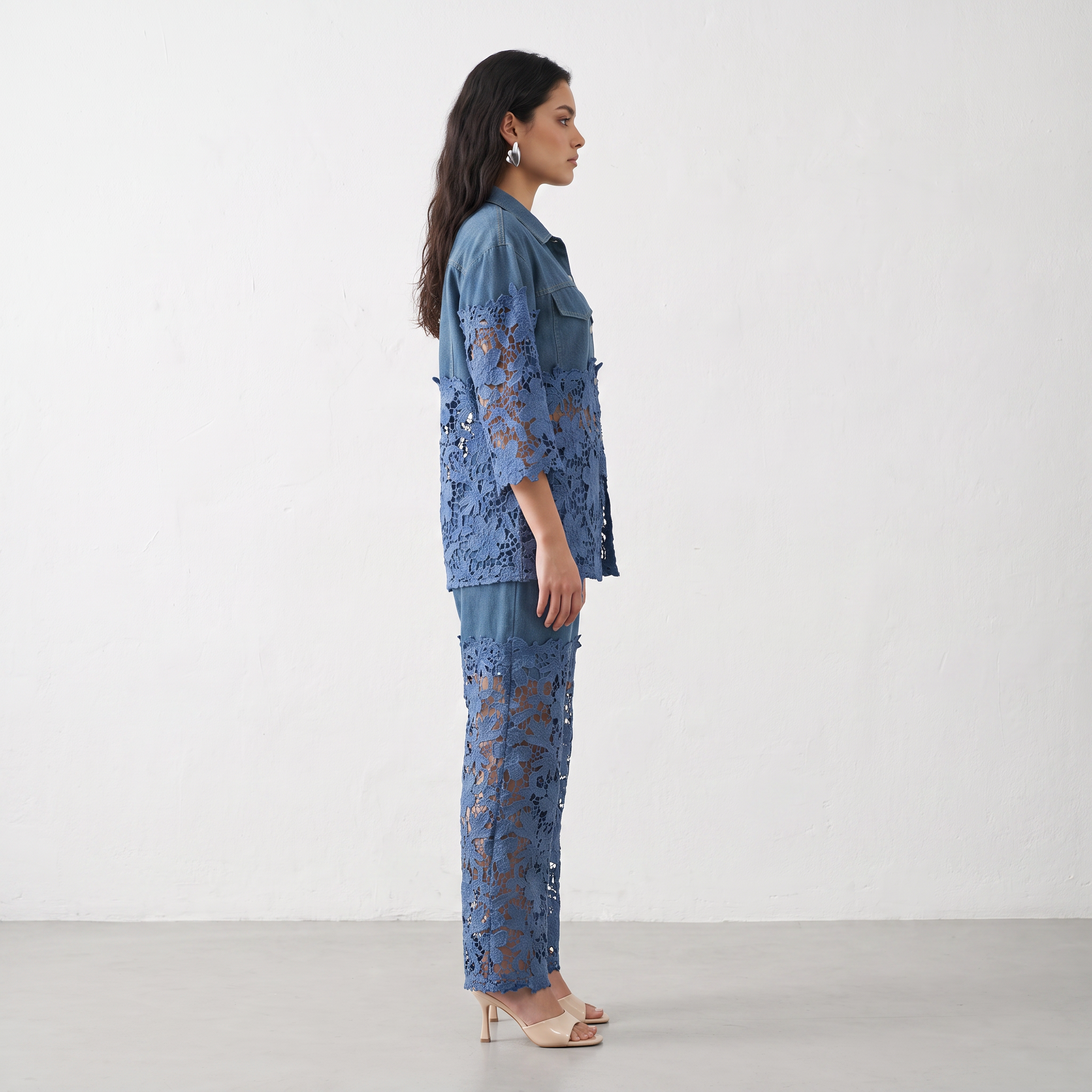 Lace Line Denim Co-ord Set