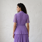 Lace Patchwork Pleated  Dress