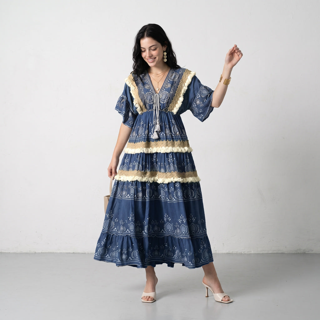 Fringe Bloom Maxi  Dress