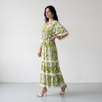 Fringe Bloom Green Maxi Dress