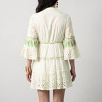 Lustre Green Leaf Short Dress