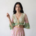 Tassel Glow Pink Schiffli Co-ord Set