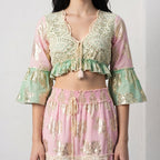 Tassel Glow Pink Schiffli Co-ord Set