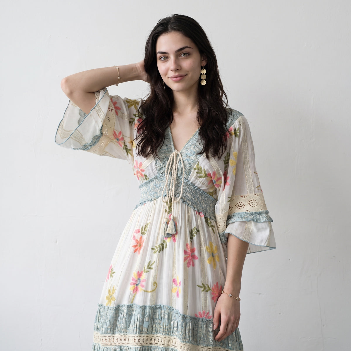 Blue Charm Lurex Dress