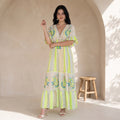 Neon Blue  Bloom Maxi Dress