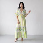 Neon Blue  Bloom Maxi Dress