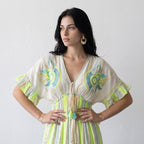 Neon Blue  Bloom Maxi Dress