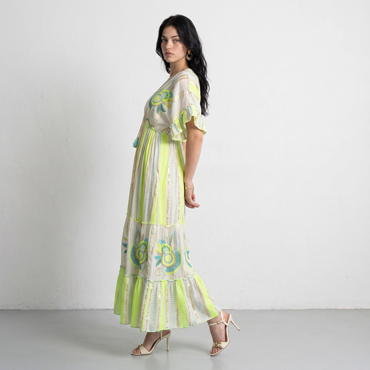 Neon Blue  Bloom Maxi Dress
