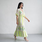 Neon Blue  Bloom Maxi Dress
