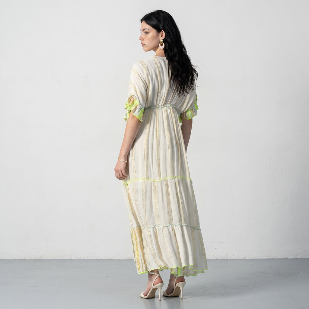 Neon Blue  Bloom Maxi Dress