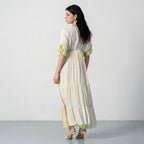 Neon Blue  Bloom Maxi Dress