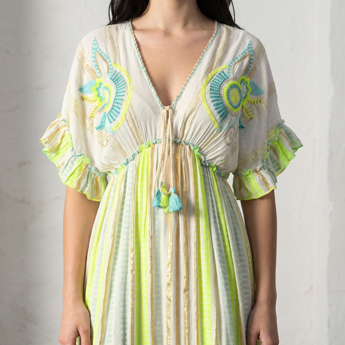 Neon Blue  Bloom Maxi Dress