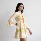 Orange Paisley Charm Short Dress