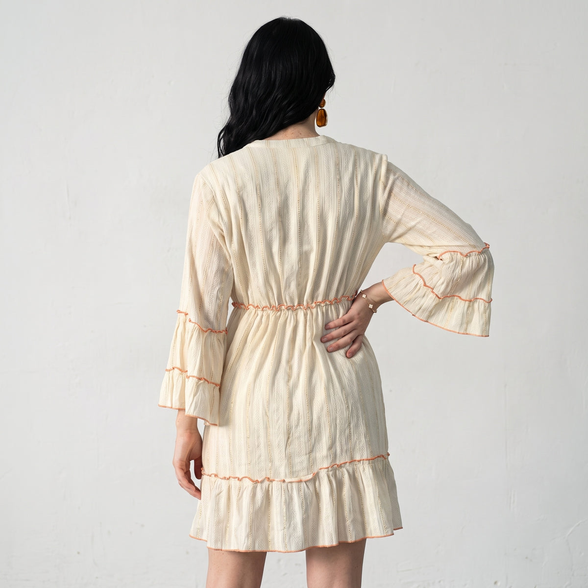 Orange Paisley Charm Short Dress