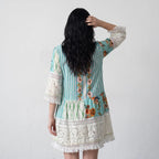 Blue Lace Whispers Short Dress