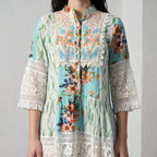 Blue Lace Whispers Short Dress