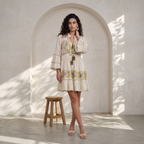 Olive Paisley Charm Short Dress