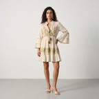 Olive Paisley Charm Short Dress