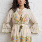 Olive Paisley Charm Short Dress