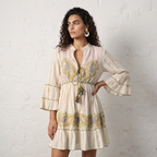 Olive Paisley Charm Short Dress
