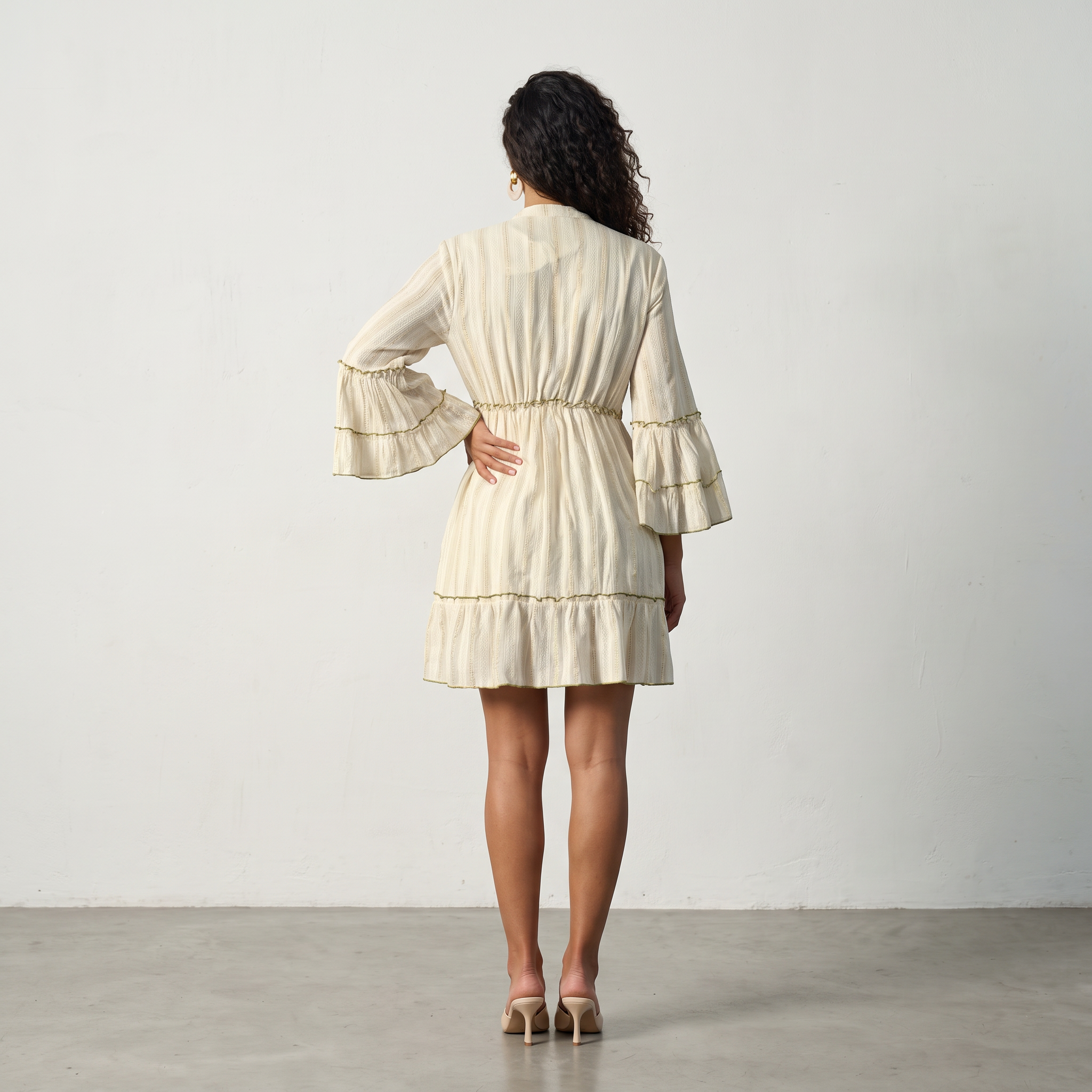 Olive Paisley Charm Short Dress