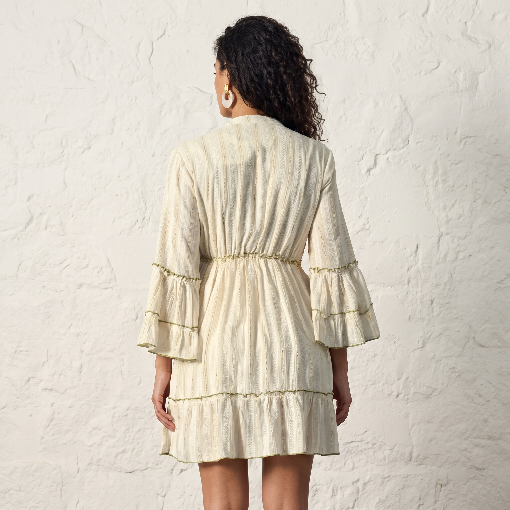 Olive Paisley Charm Short Dress