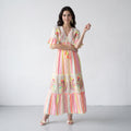 Neon Pink Bloom Maxi Dress
