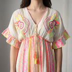 Neon Pink Bloom Maxi Dress