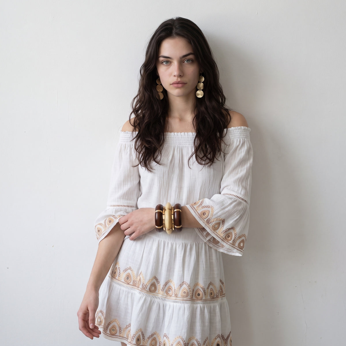 Gleam & Grace Embroidered Short Dress