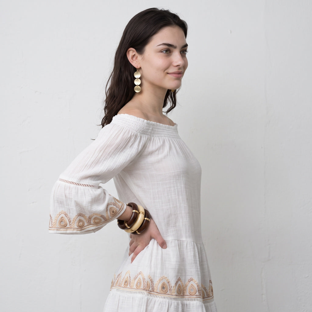 Gleam & Grace Embroidered Short Dress