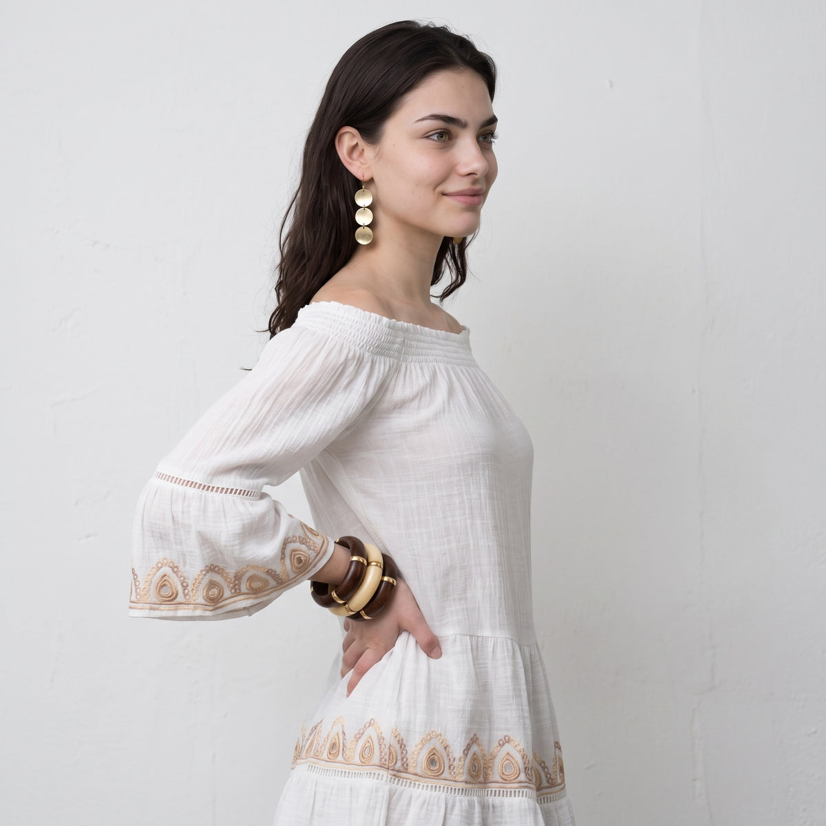 Gleam & Grace Embroidered Short Dress