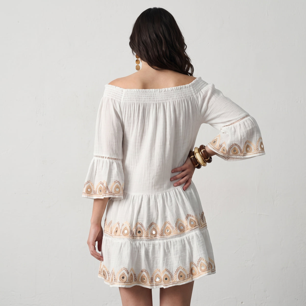 Gleam & Grace Embroidered Short Dress