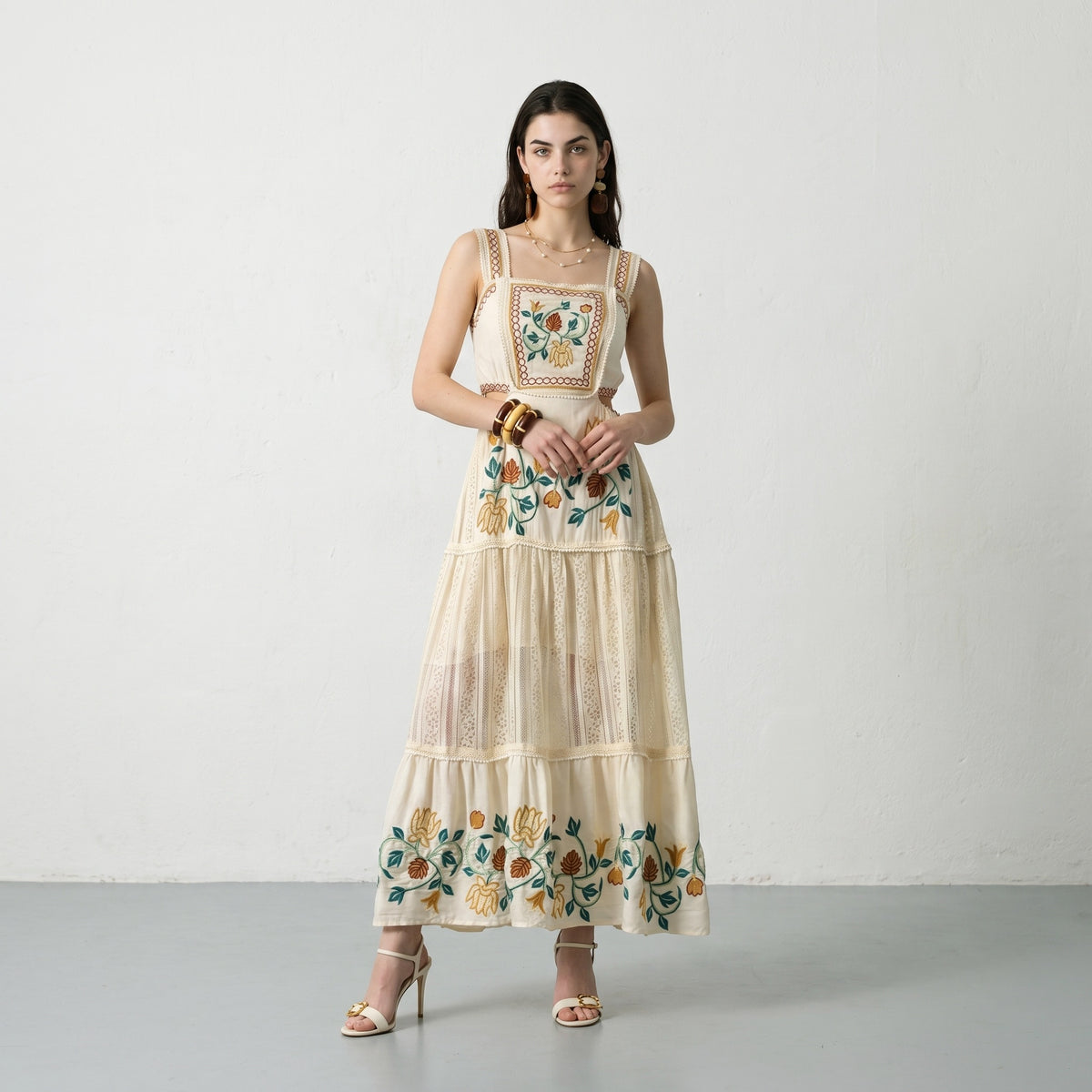 Lace Mirage Embroidered Maxi Dress