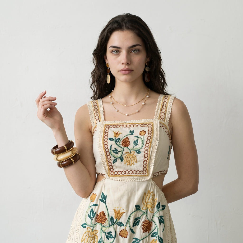 Lace Mirage Embroidered Maxi Dress