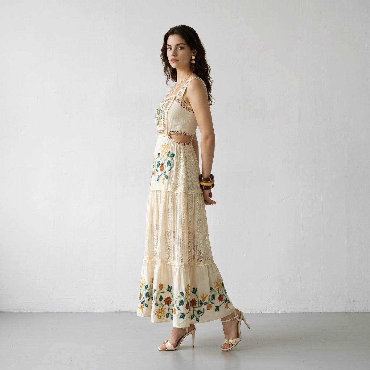 Lace Mirage Embroidered Maxi Dress
