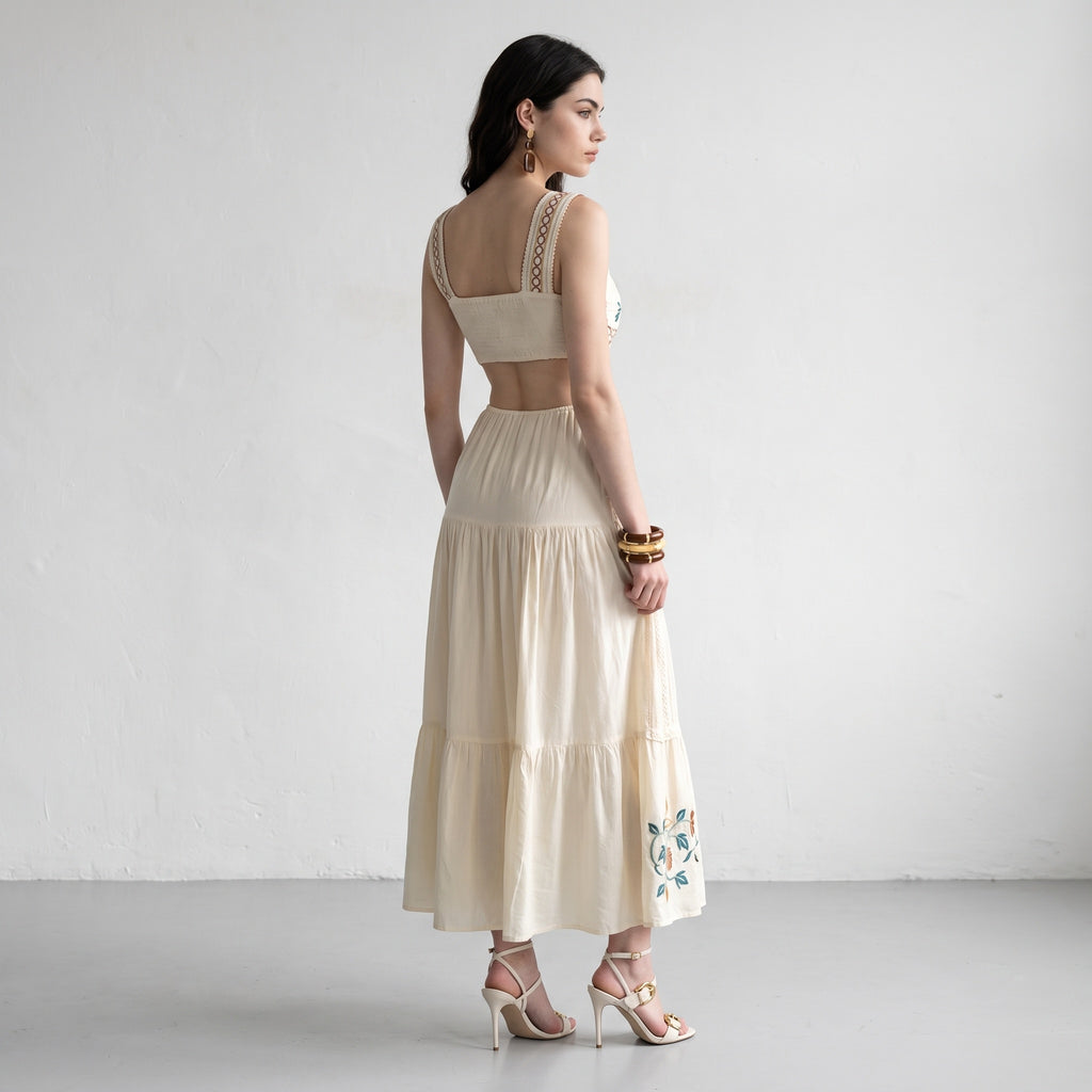 Lace Mirage Embroidered Maxi Dress