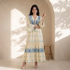 Aurora Jacquard Blue Maxi Dress
