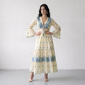 Aurora Jacquard Blue Maxi Dress