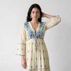 Aurora Jacquard Blue Maxi Dress