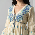 Aurora Jacquard Blue Maxi Dress