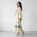 Aurora Jacquard Blue Maxi Dress