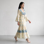 Aurora Jacquard Blue Maxi Dress