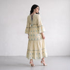 Aurora Jacquard Blue Maxi Dress