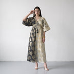 Dual tone Jacquard Maxi  Dress